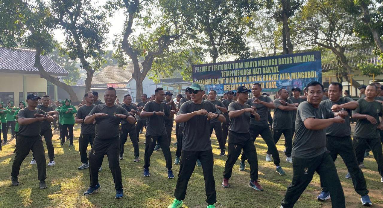 Senam Bersama dan Perayaan Ulang Tahun Perkuat Soliditas Personel Kodim Bangkalan